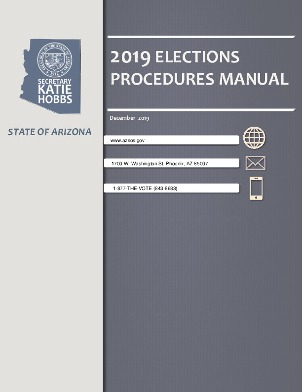 AZ 2019 Elections Procedures Manual
