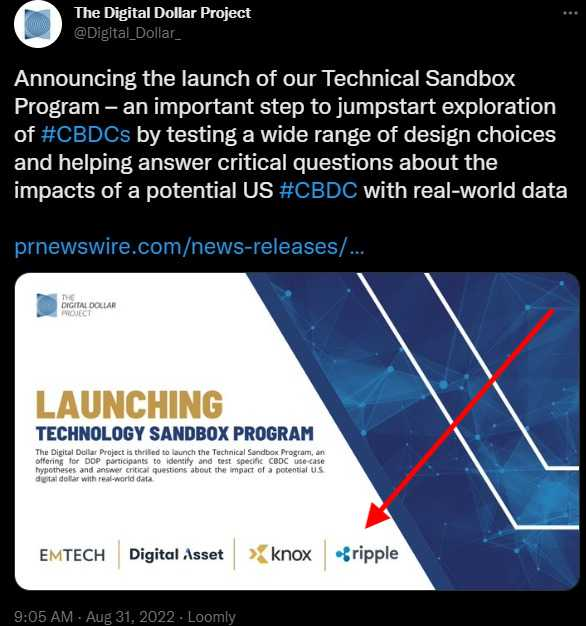 Shared post 💵The Digital Dollar Project Launches Technical Sandbox