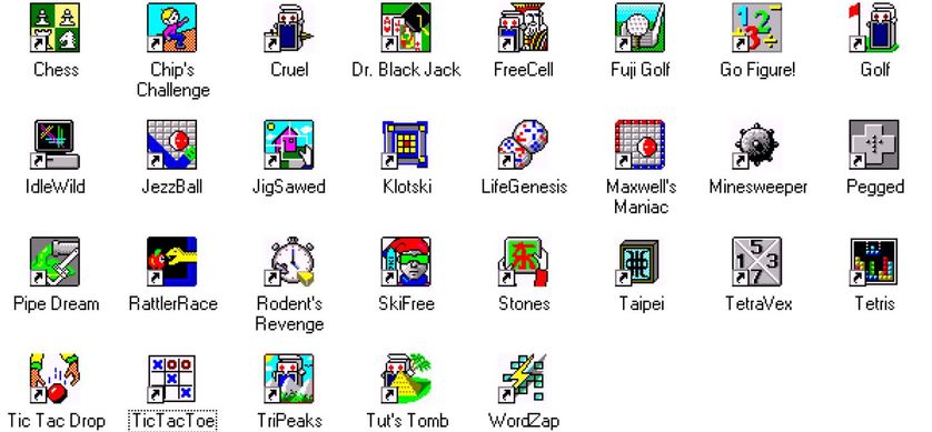 Windows Games - Minesweeper, Solitaire, Freecell, Etc