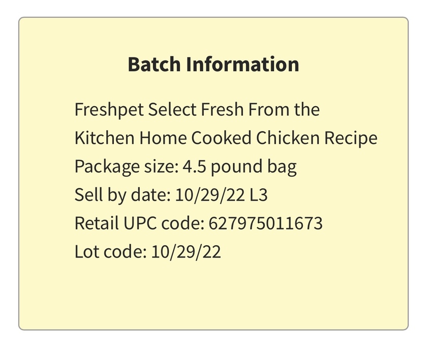 Shared post Heads up Pet Parents Freshpet Dog Food Recall of June 2022