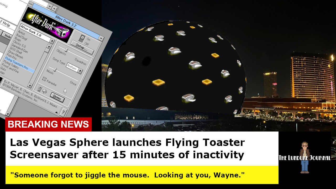 Shared Post Las Vegas Sphere Launches Flying Toaster Screensaver